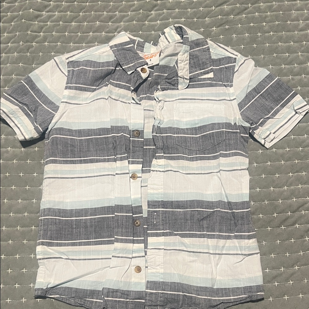 Jumping Beans Blue and White Striped Button Down Shirt